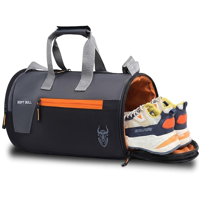 Gym Bag for Men 29L with Shoe Compartment | Gym Bags for Man Waterproof Duffle Bag | Sports Travel Bag for Men & Women | Gym Duffle Bag for Men for Workout, Travel, Sports Black